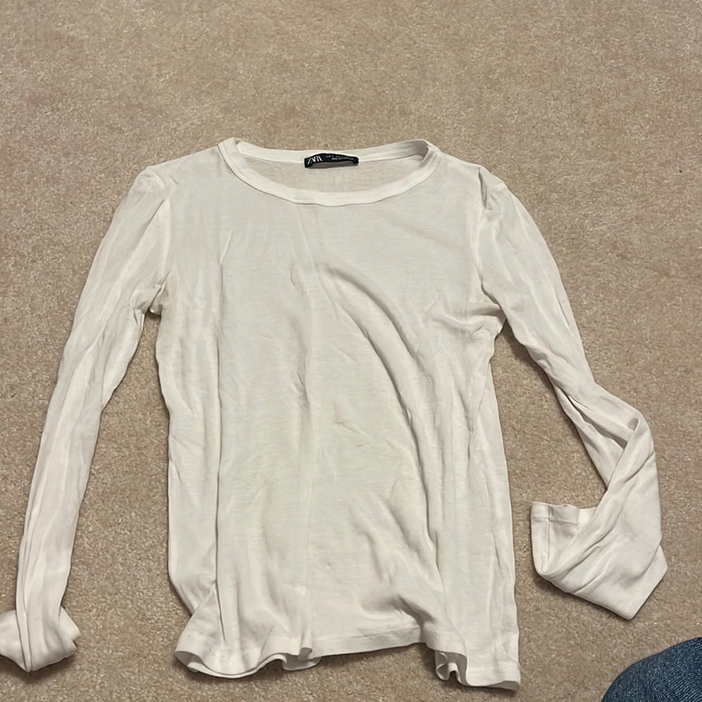 white zara shirt